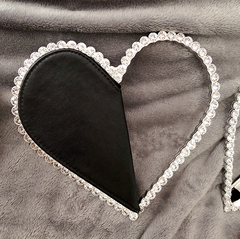 Black LOVE Diamond LeaTher Clutch