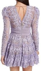 Lace Embroidery Mini Dress In Lilac