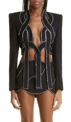 LATTICED EmbelliShed ROPE Two Pieces In Black