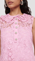 LEAF Lace Mini Dress In Pink