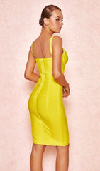 Lemon Bandage Midi Dress