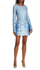 LightNInG FlAred Sleeve Mini Dress In Blue