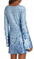 LightNInG FlAred Sleeve Mini Dress In Blue