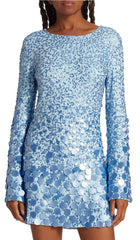 LightNInG FlAred Sleeve Mini Dress In Blue