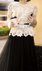 Long Sleeve Lace Two Piece Set