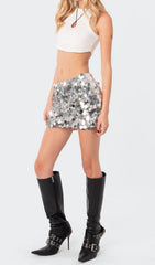 Low RISE Sequin Mini Skirt