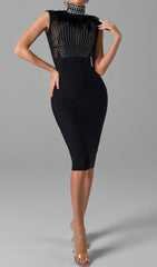 Black Diamond Midi Cocktail Dress