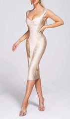 Metallic BANGDAGe Midi Dress In Gold