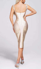 Metallic BANGDAGe Midi Dress In Gold