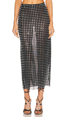 Metallic Sequin Skirt In Black