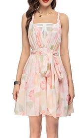 MIAMI Floral Mini Dress In Pink