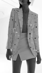 MIRROR Sequin Detail Jacket In White