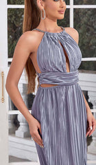 MOCK-Neck Sleeveless BelteD Midi Dress