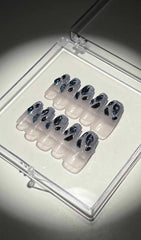 Blue Crystal Glitter Press ON Nails