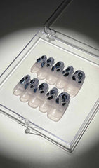 Blue Crystal Glitter Press ON Nails