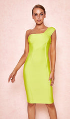 NEON YelLow Bandage Midi Dress