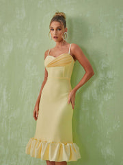 Spaghetti Midi Bandage Dress