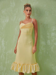 Spaghetti Midi Bandage Dress