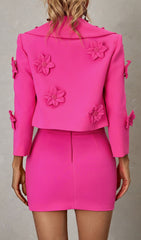 Flower Blazer Skirt Set