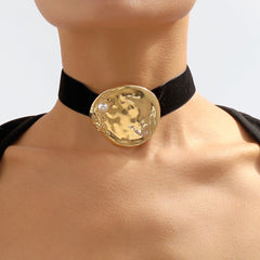 Gold Exaggerated Geometric Choker
