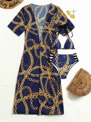 BRYONY Bikini Three Piece Set - Blue
