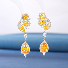 Diamond Butterfly Topaz Earrings