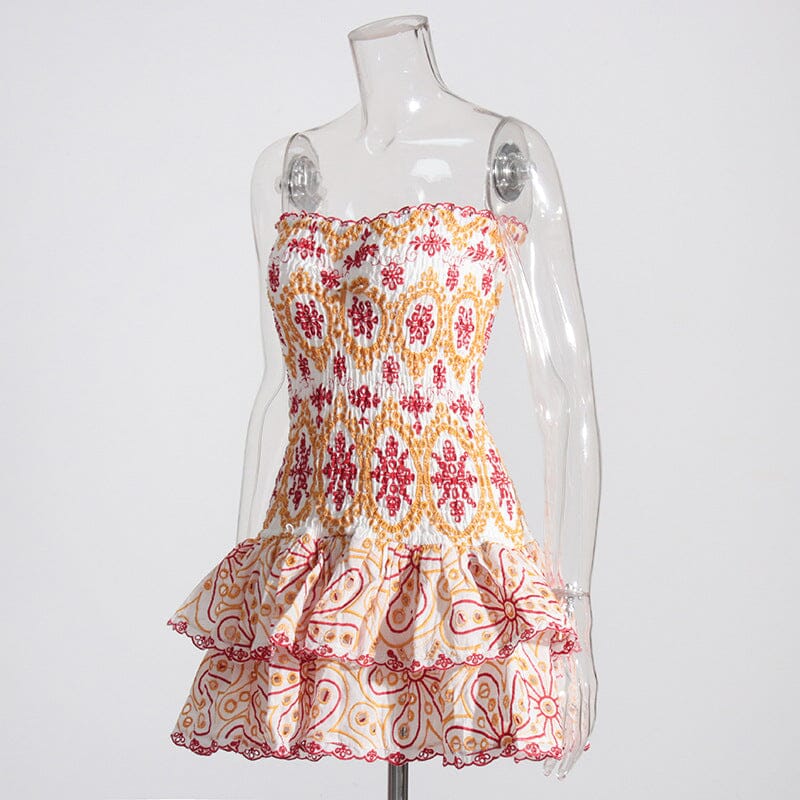 Strapless Ruffle Mini Dress