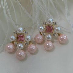 Pink Pearl Earring