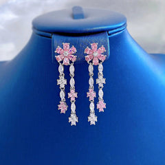 Drop Shaped Flower Earrings