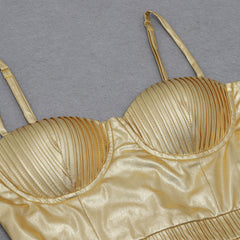 GoldEN Strappy Metallic Mini Dress