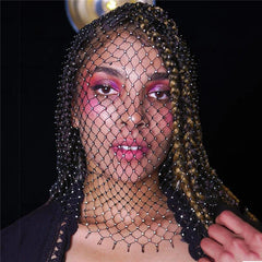 Rhinestone FishNet BAndana