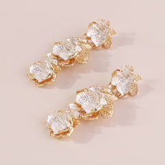 Gold 3D Flower Earrings