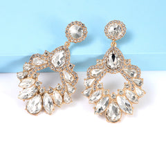 White Crystal CHAndELIER Drop Earrings