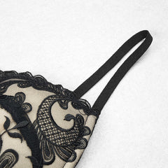 Black Strappy Lace Bandage Jumpsuit