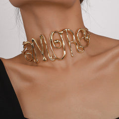 Gold Exaggerated LetteR Choker