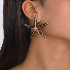 Starfish Earrings In Black