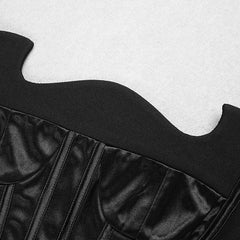 Black Strapless Satin Bandage Mini Dress