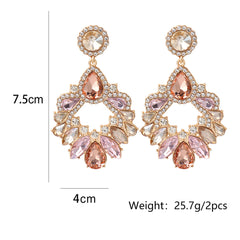 Pink Crystal CHAndELIER Drop Earrings