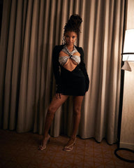 DUCKIE Cross OVER Cutout Mini Bandage Dress