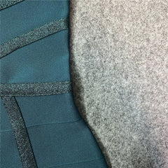 Green Off Shoulder Midi Bandage Dress