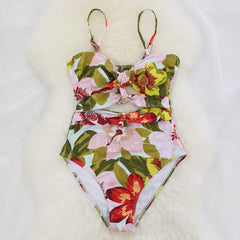 GANNIE Floral Print Swimwear Set