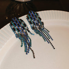 Rhinestone Fringe Earrings