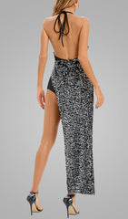 Sarly Halter Sequin Midi Dress