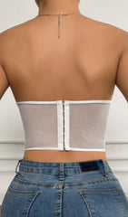 White Floral Lace Corset Top