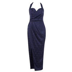 Cerina Halter Satin Midi Dress
