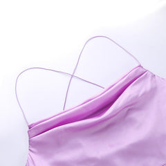 Purple Satin Maxi Dress