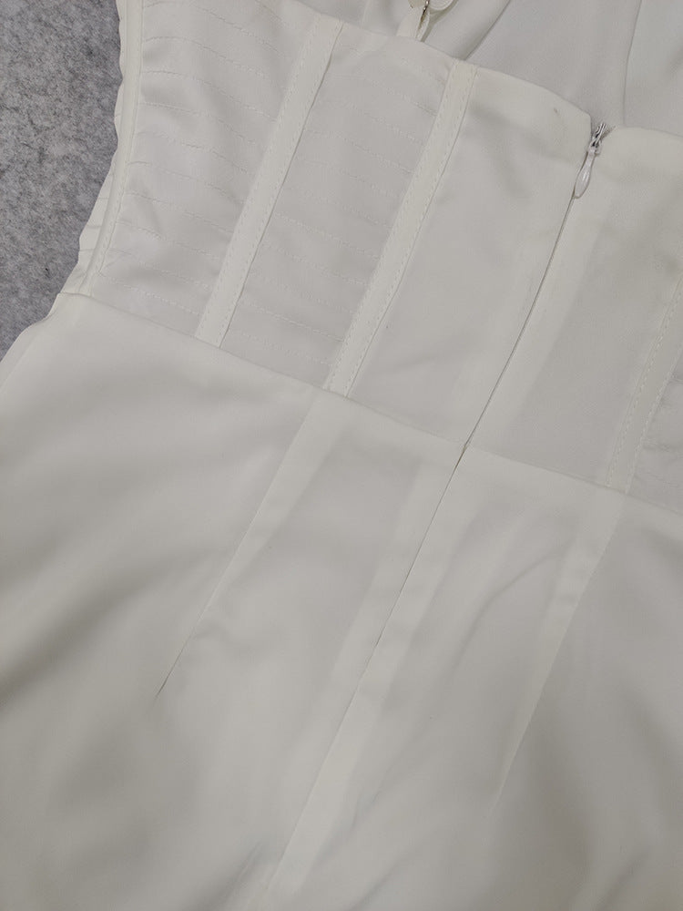 Corset Midi Dress In White