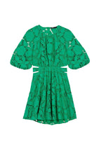 Paisley-Embroidered Mini Dress In Green