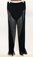 PANELED Perspective Jacket Suit In Black