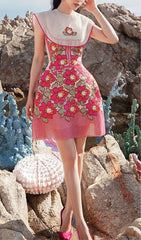 PetalS Embroidered Hem Midi Dress